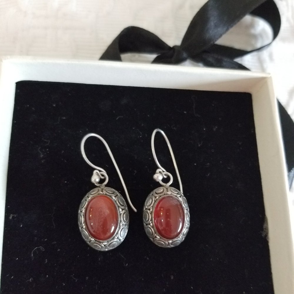 925 silver and Orange Quartz earrings